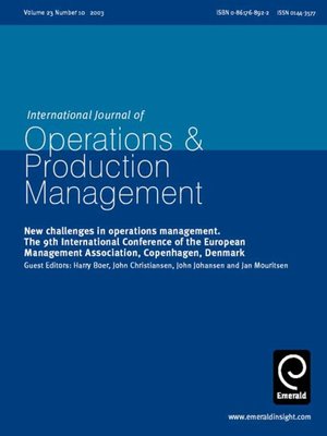cover image of International Journal of Operations & Production Management, Volume 23, Issue 10